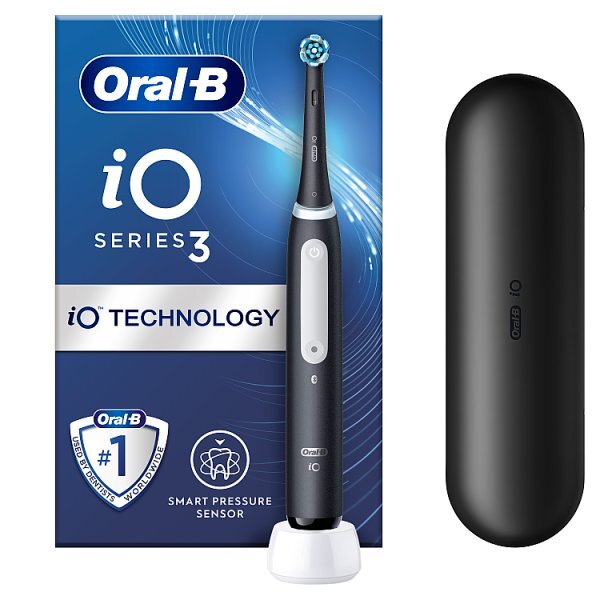 Oral-B iO3 Matt Black Electric Toothbrush with Travel Case GOODS Superdrug   