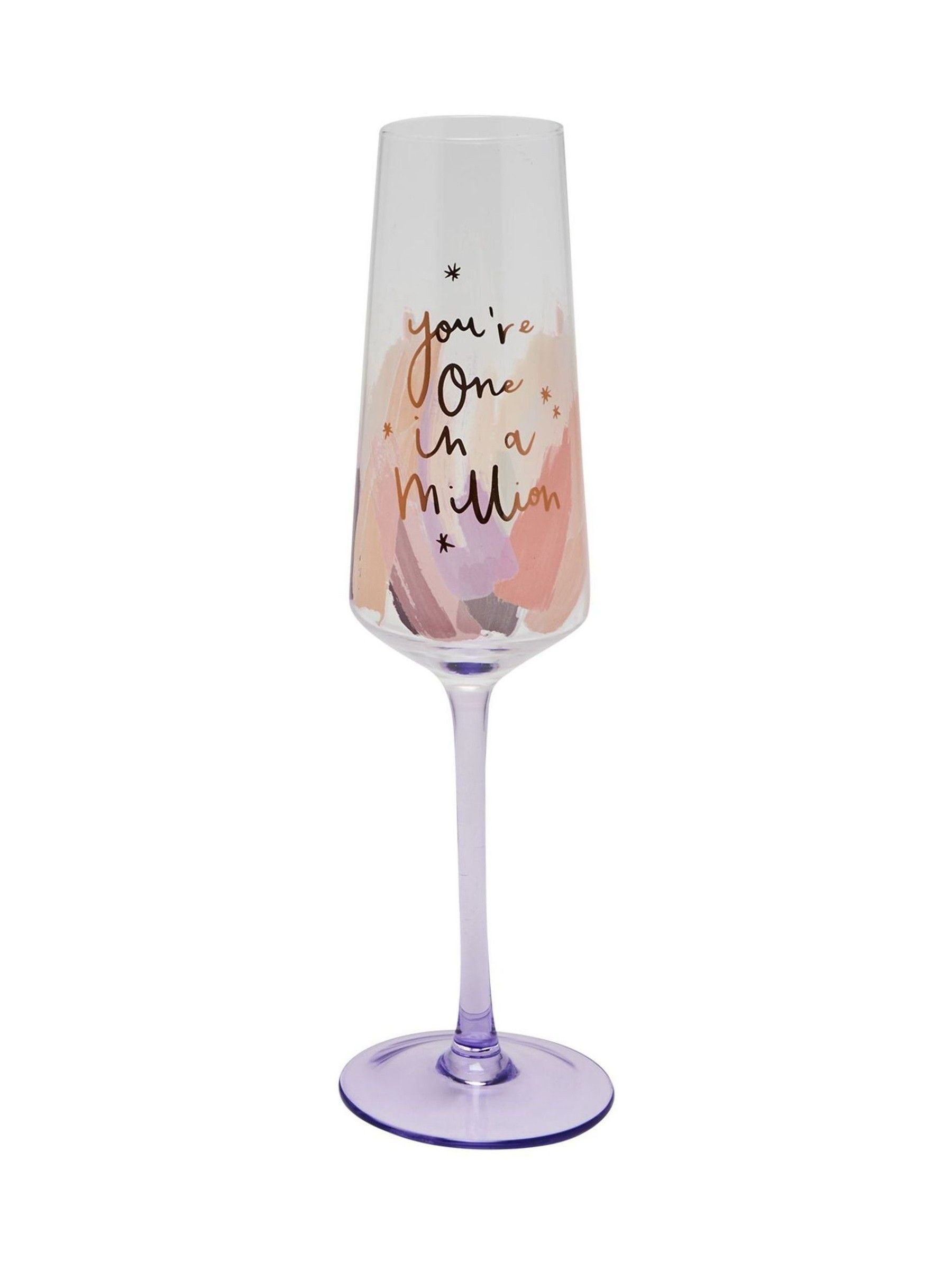 Widdop pink birthday flute One in a Million 25.5cm (British brand)