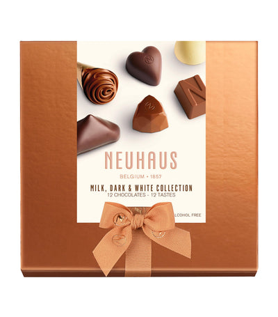 Harrods Neuhaus Small Collection Dark, Milk and White Chocolate Box 144g- Buy online at McGrocer