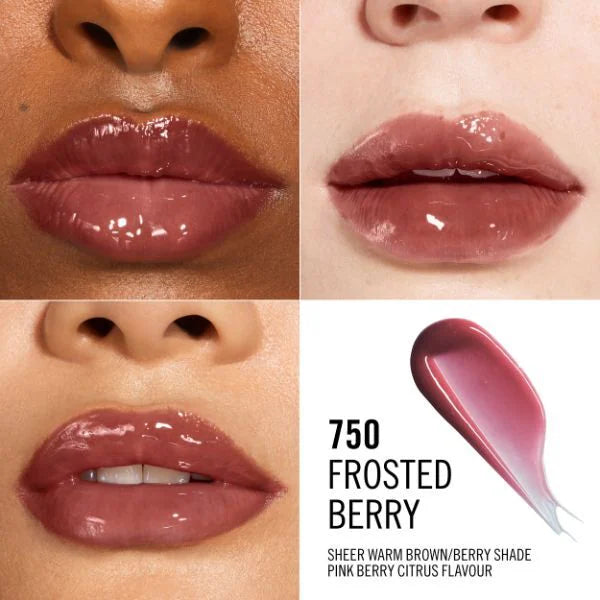 Rimmel Glassy Gloss 750 Frosted Berry 10ml, imported from the UK