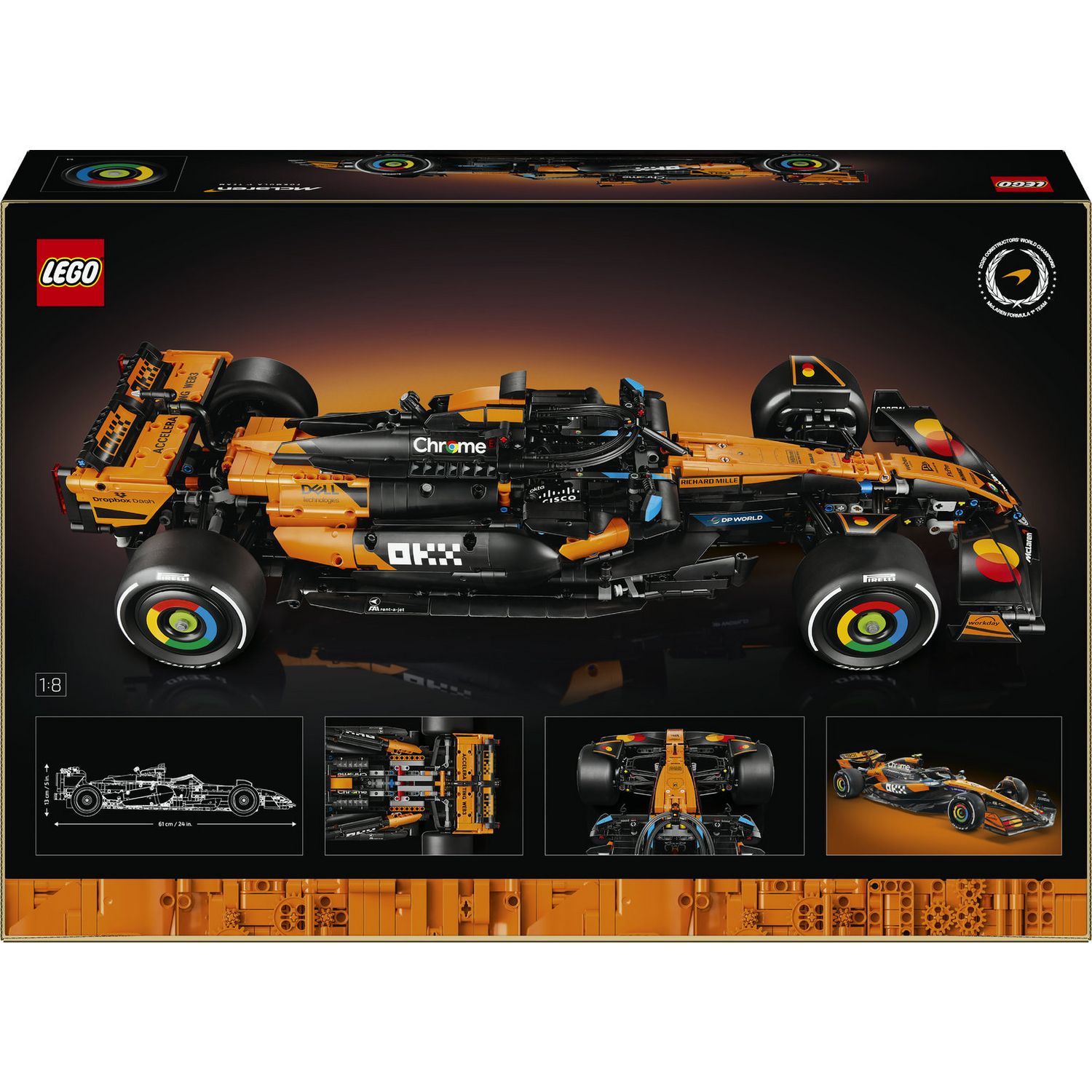 LEGO Technic McLaren MCL39 F1 car model 1:8 scale, imported from the UK