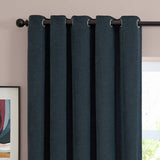 Furn soft chenille blackout eyelet curtains navy blue 117x137cm, UK version