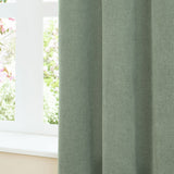 Furn Soft Chenille Blackout Eyelet Curtains - Green - 117x183cm