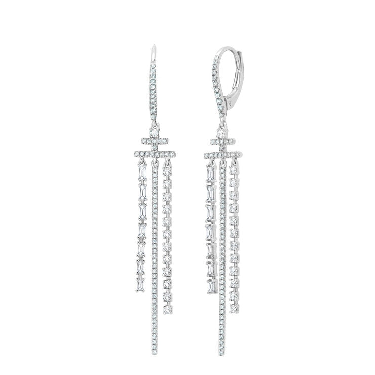 Costco 1.04ctw diamond dangle earrings 18ct white gold (British brand)