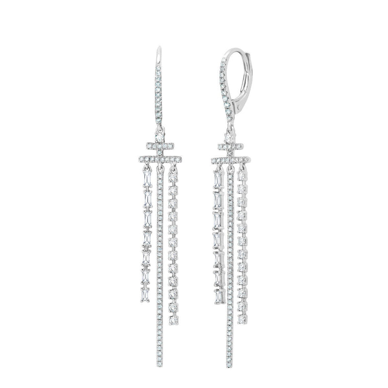Costco 1.04ctw diamond dangle earrings 18ct white gold (British brand)