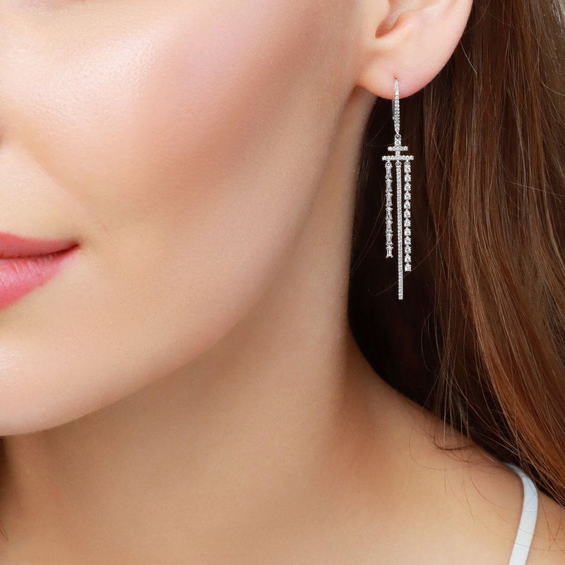 Costco 1.04ctw diamond dangle earrings 18ct white gold (British brand)