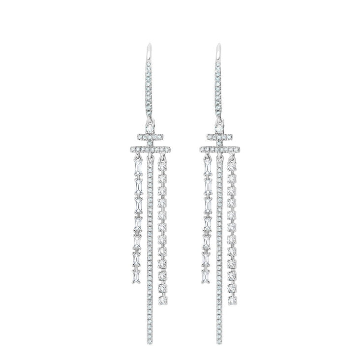 Costco 1.04ctw diamond dangle earrings 18ct white gold (British brand)