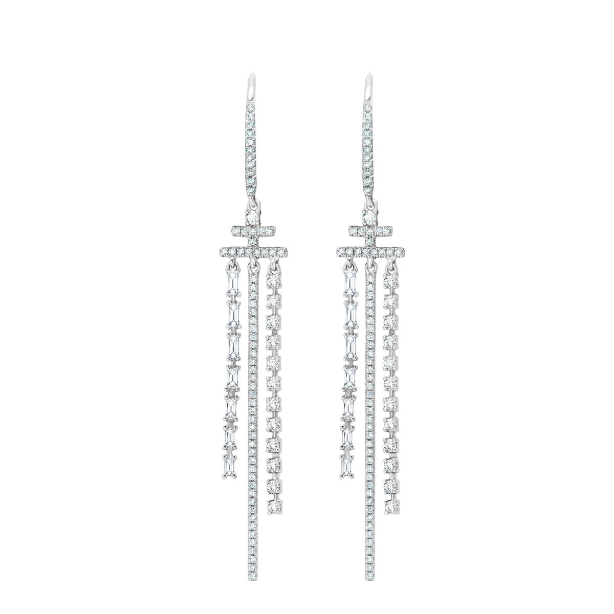 Costco 1.04ctw diamond dangle earrings 18ct white gold (British brand)