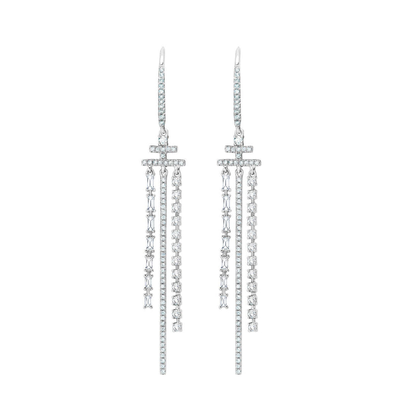 Costco 1.04ctw diamond dangle earrings 18ct white gold (British brand)