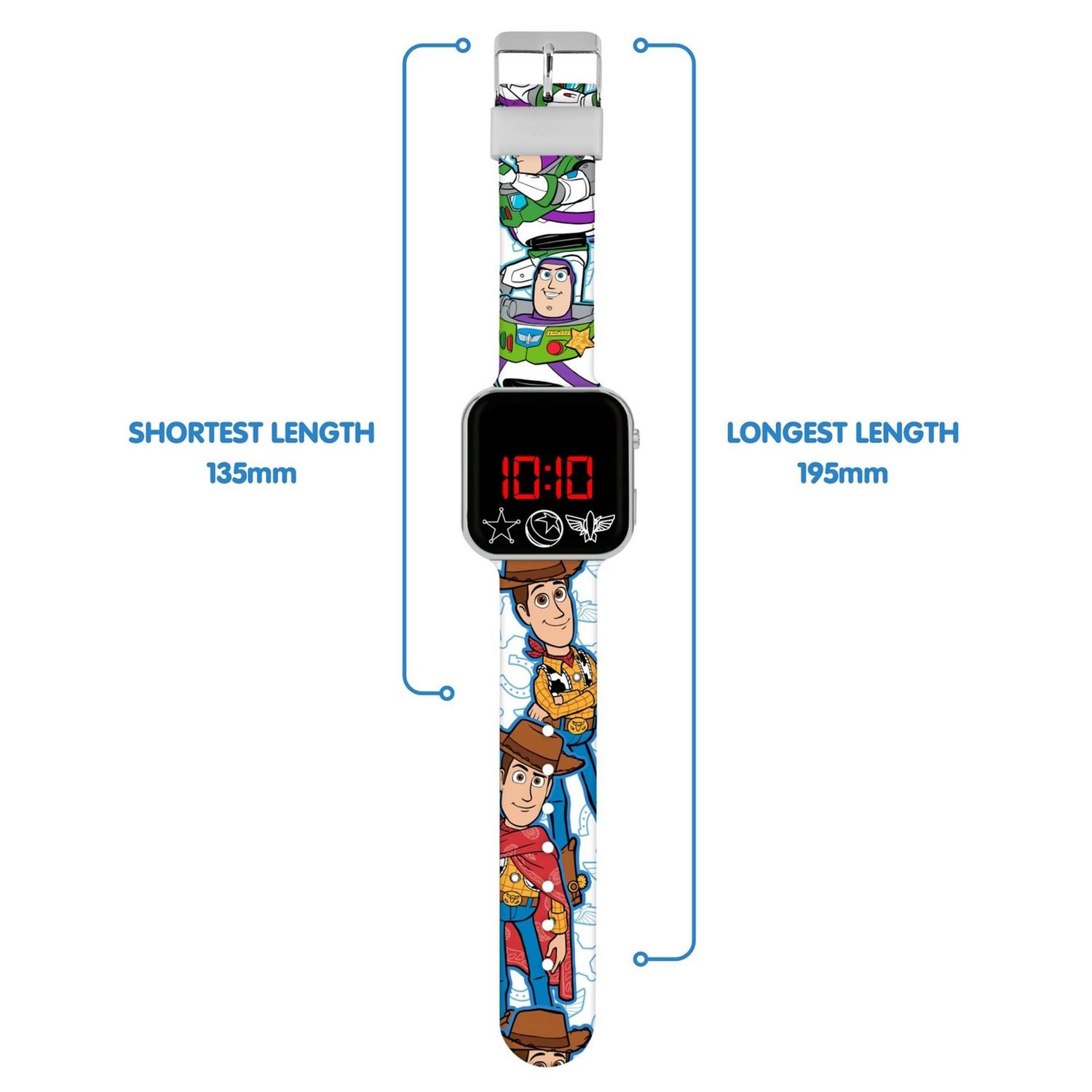 Toy Story kids LED watch Buzz and Woody silicone strap (British brand)