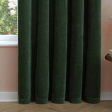 Furn dark green chenille blackout eyelet curtains 168x137cm - British product