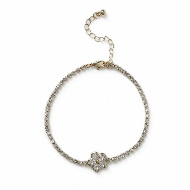 Liars & Lovers tennis bracelet flower charm stainless steel crystal, UK version