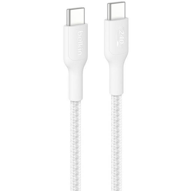 Belkin 240W USB-C braided cable 2m white - British product