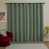 Furn Soft Chenille Blackout Eyelet Curtains - Green - 168x183cm