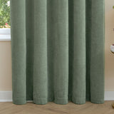Furn Soft Chenille Blackout Eyelet Curtains - Green - 168x183cm