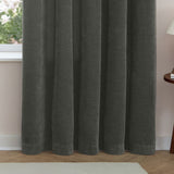 Furn Soft Chenille Blackout Eyelet Curtains - Charcoal - 168x229cm