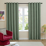 Furn Soft Chenille Blackout Eyelet Curtains - Green - 168x229cm