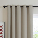Furn Soft Chenille Blackout Eyelet Curtains - Natural - 168x229cm