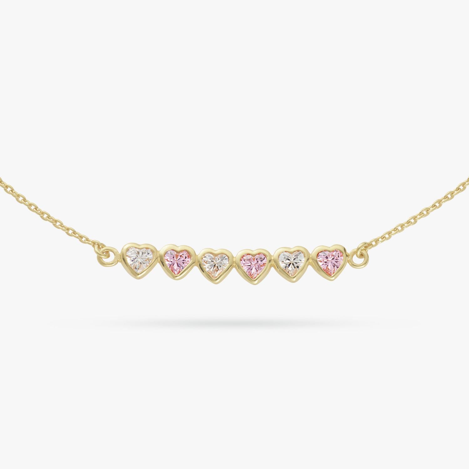 Revere 9ct gold plated heart bracelet 7.5 inch chain, UK version