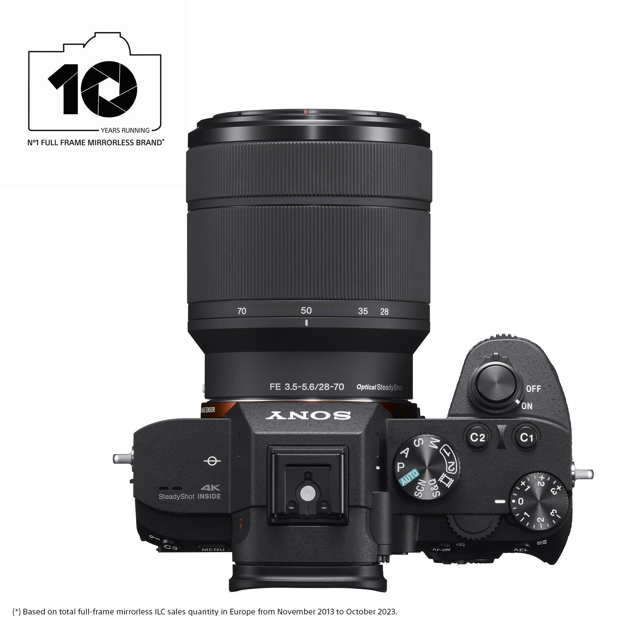 Sony a7 III mirrorless camera with 28-70mm lens, imported from the UK