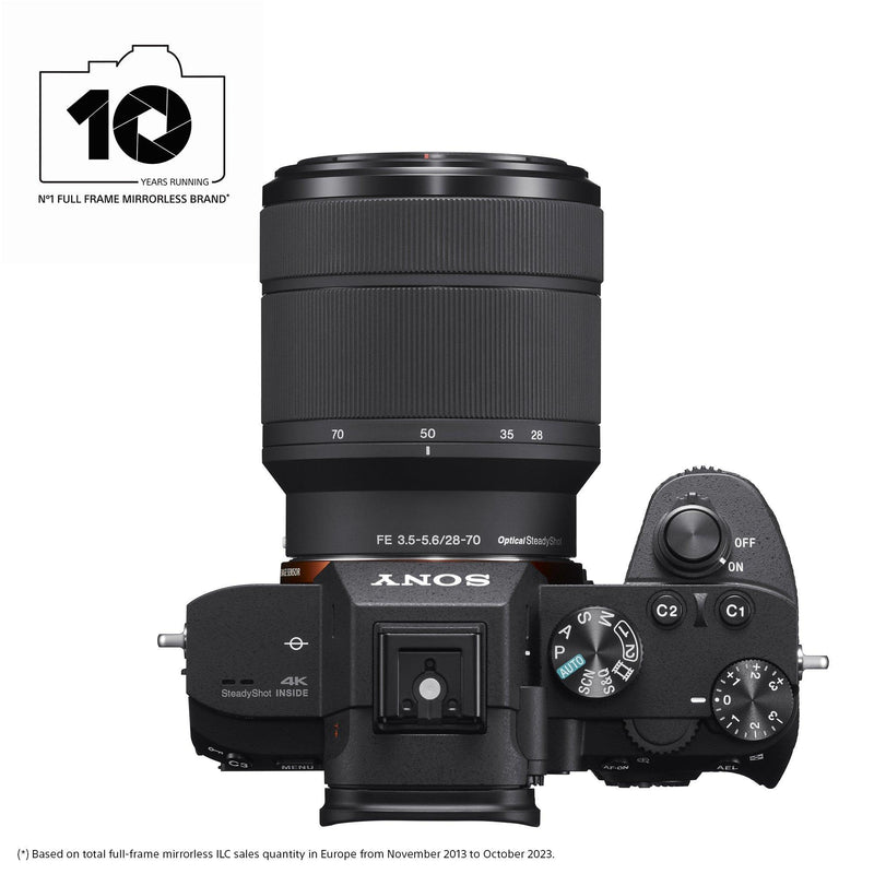 Sony a7 III mirrorless camera with 28-70mm lens, imported from the UK