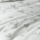 Argos Home hearts grey white bedding set single - British product
