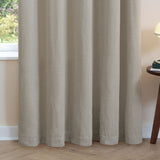 Furn Soft Chenille Blackout Eyelet Curtains - Natural - 229x183cm