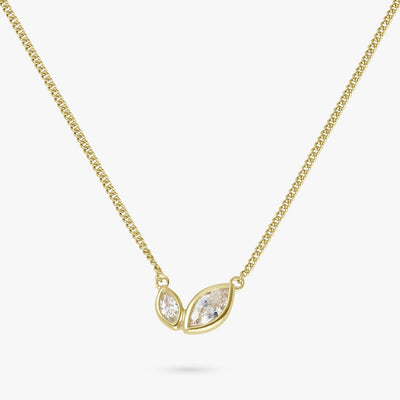 Argos Revere Gold Plated Sterling Silver Double Marquise Necklace 46cm- Buy online at McGrocer