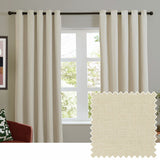 Furn Soft Chenille Blackout Eyelet Curtains Natural 117x137cm