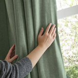 Furn Soft Chenille Blackout Eyelet Curtains - Green - 229x229cm
