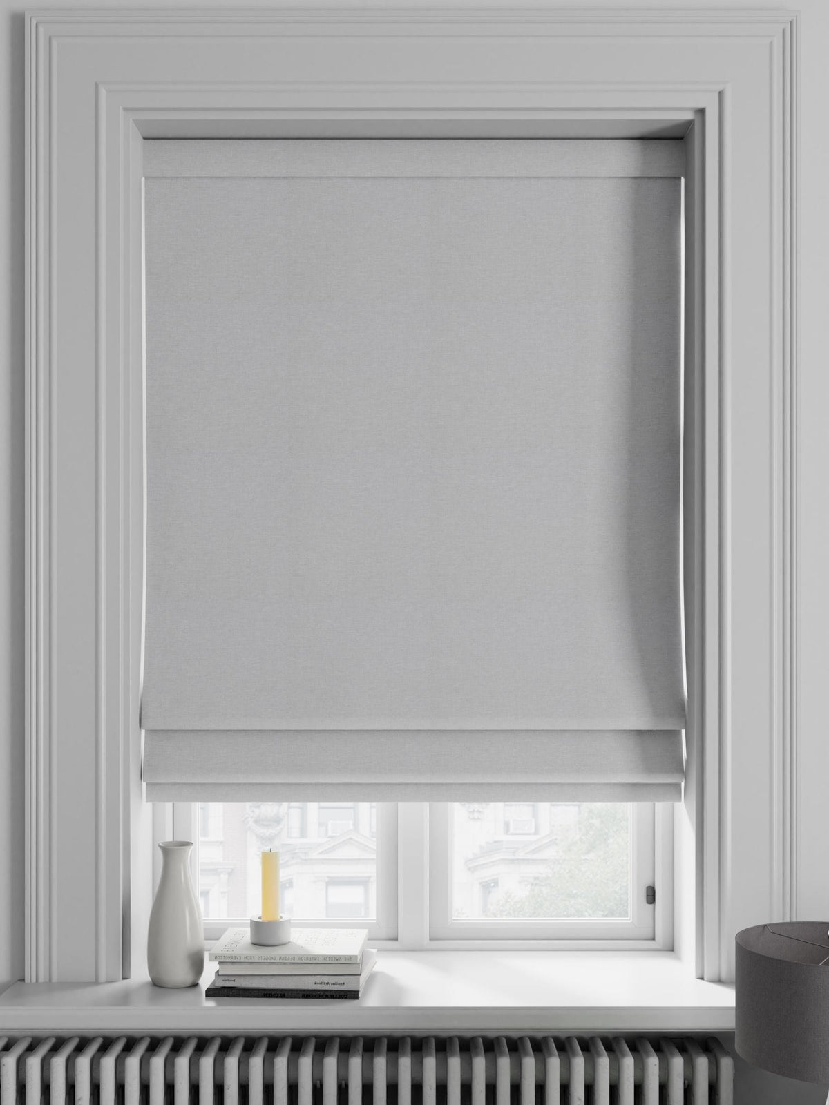 Silver Soho made to measure Roman blind (British brand)