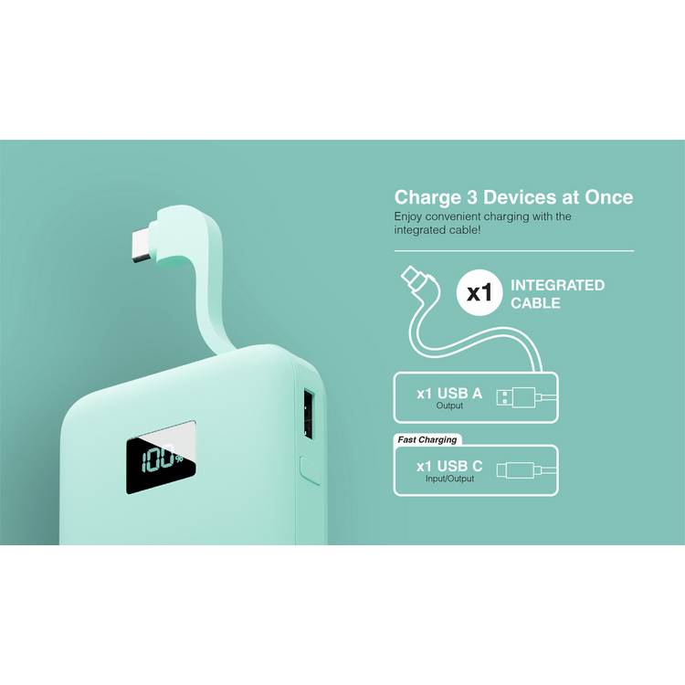 Juice power bank teal 10000mAh, UK version