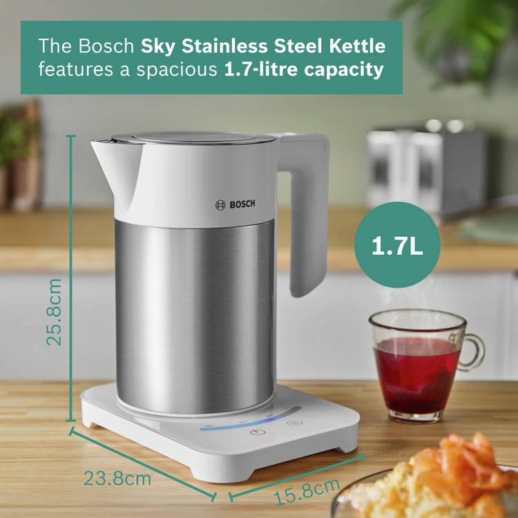Bosch Sky variable temperature kettle white 1.7L - British product