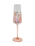 Widdop pink birthday flute 25.5cm Reach for the Stars - British product