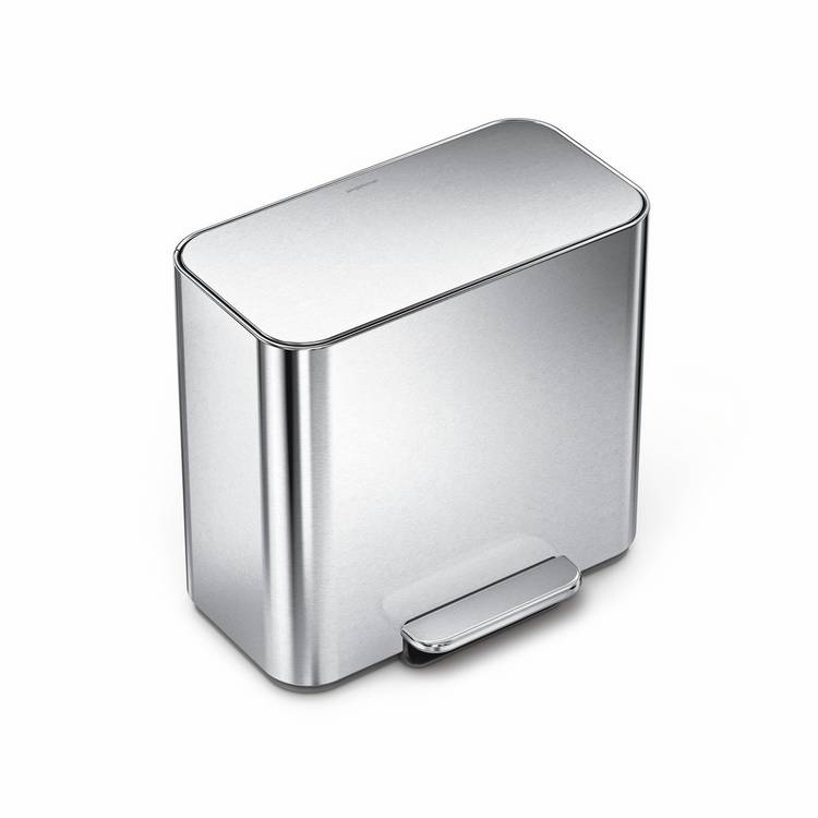 Simplehuman mini recycler pedal bin stainless steel 15 litre, imported from the UK