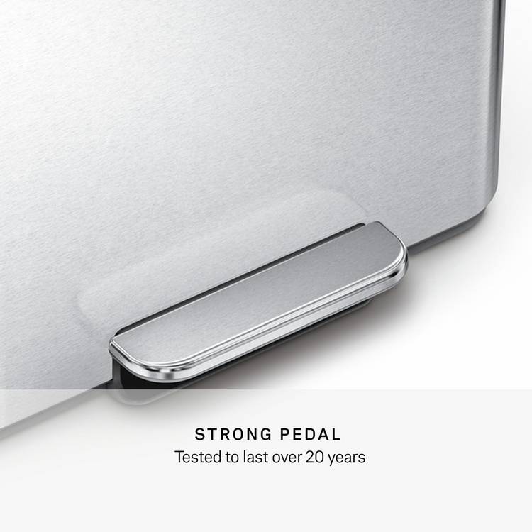 Simplehuman mini recycler pedal bin stainless steel 15 litre, imported from the UK