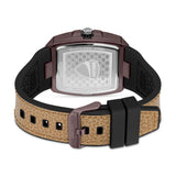 Ducati rectangular watch with tan leather strap 42mm (British brand)