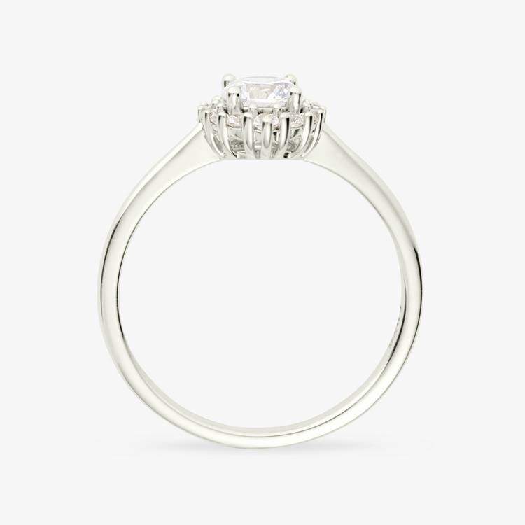 Revere large sterling silver cubic zirconia cluster ring (British brand)