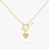 Revere heart T-bar pendant necklace 20 inch, imported from the UK