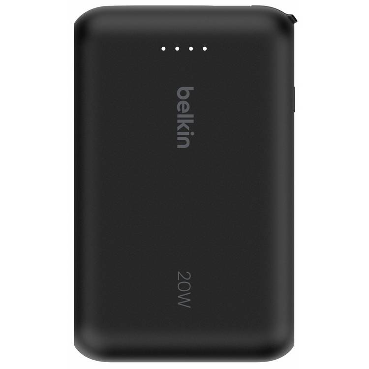 Belkin 20W 10000mAh power bank black built-in USB-C cable (British brand)