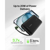 Belkin 20W 10000mAh power bank black built-in USB-C cable (British brand)