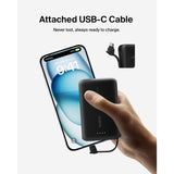 Belkin 20W 10000mAh power bank black built-in USB-C cable (British brand)