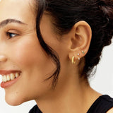 Revere gold plated drop stud earrings with cubic zirconia, UK version