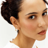Revere gold plated drop earrings cubic zirconia, UK version