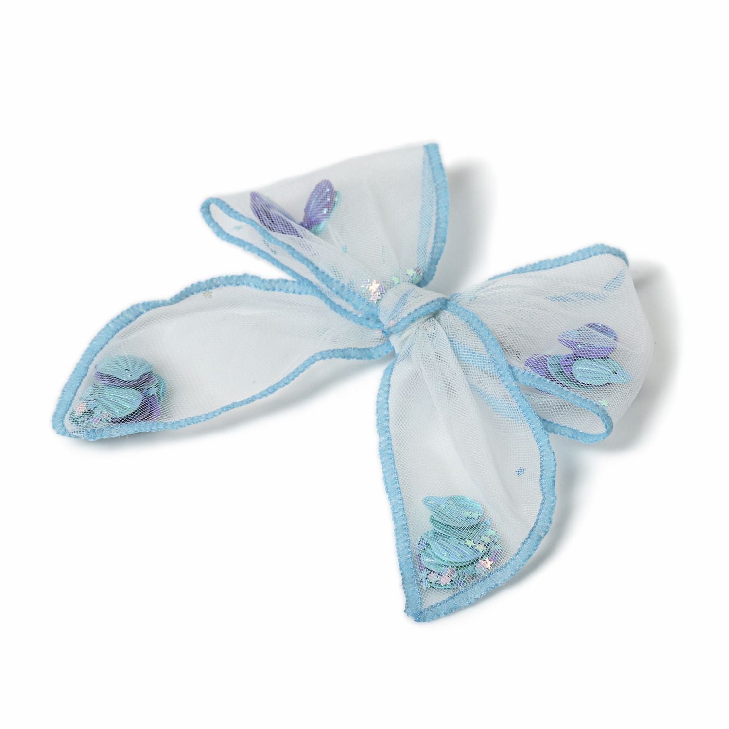 Flitzy Blue Shell Shaker Hair Bow, UK version