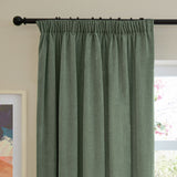Furn Soft Chenille Blackout Pencil Pleat Curtains - Green - 168x183cm