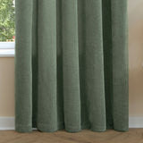 Furn Soft Chenille Blackout Pencil Pleat Curtains - Green - 168x183cm