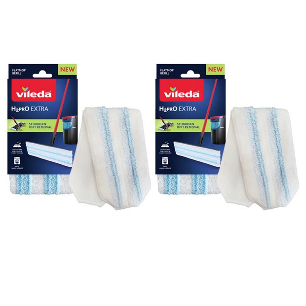 Vileda H2Pro mop refill pad pack of 2, UK version