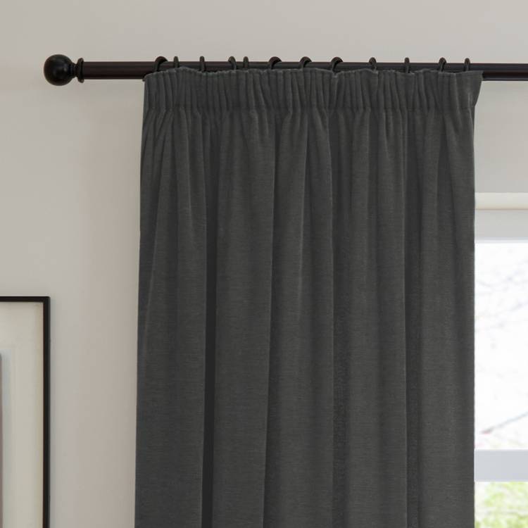 Furn soft chenille blackout curtains charcoal 117x137cm, imported from the UK