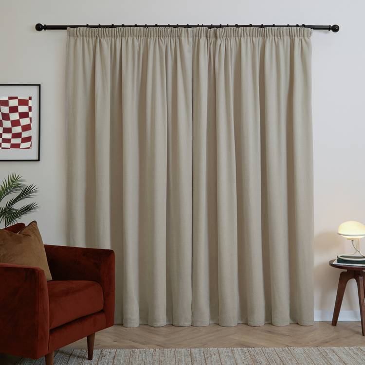 Furn soft chenille blackout curtain natural 117x137cm (British brand)